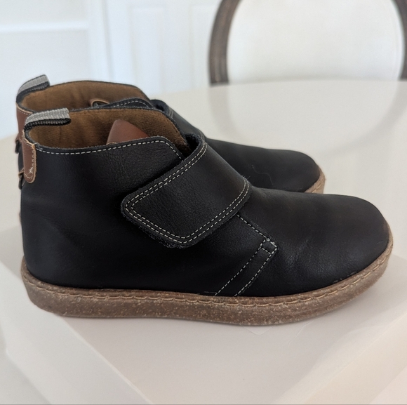 Childrenchic | Leather School Rip-tape Booties in Blue - Picture 3 of 4